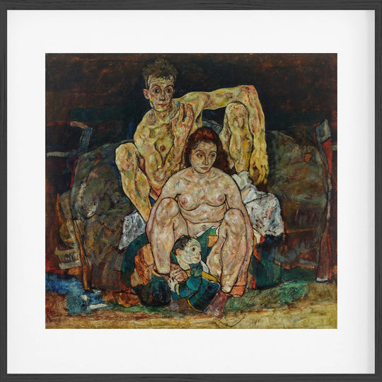 Kauerndes Menschenpaar (Die Familie) (1918) Fine Art Baskı