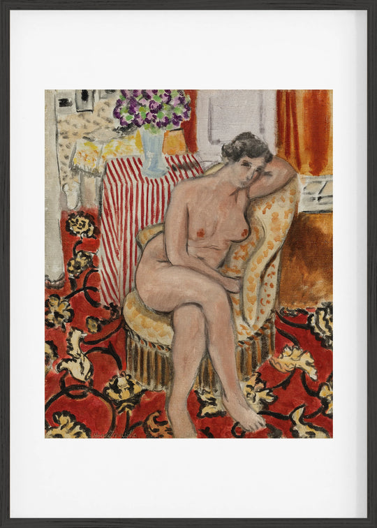 Nu au fauteuil, main gauche sous la tête (1920) Fine Art Baskı