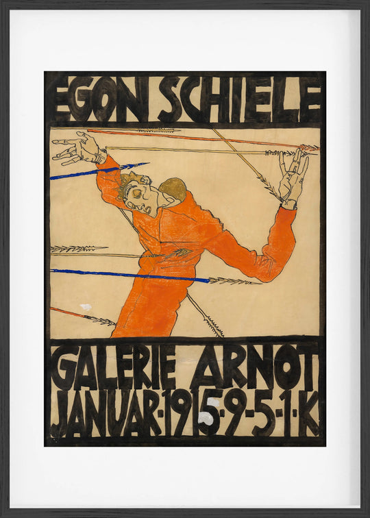 Plakat der Schiele-Ausstellung in der Galerie Arnot (1915) Fine Art Baskı