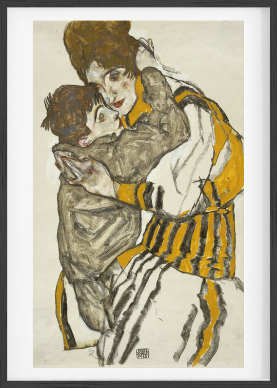 Schiele’s Wife with Her Little Nephew (1915) Fine Art Baskı