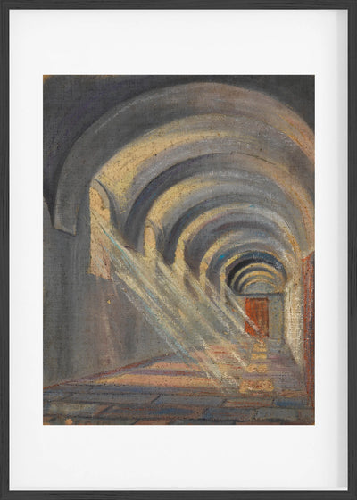 Kreuzgang mit einfallendem Sonnenlicht (Klosterneuburg) Fine Art Baskı