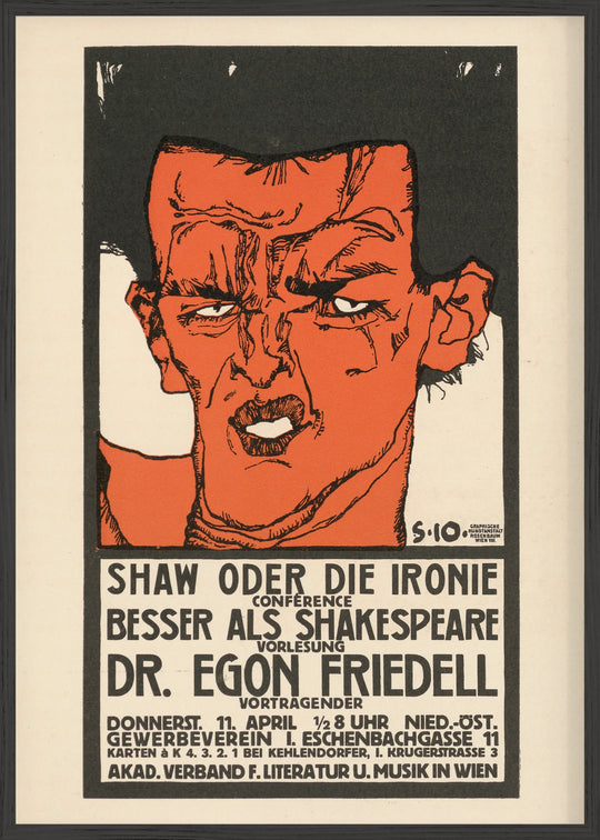 Shaw oder die Ironie, Vorlesung Dr. Egon Friedell Fine Art Baskı