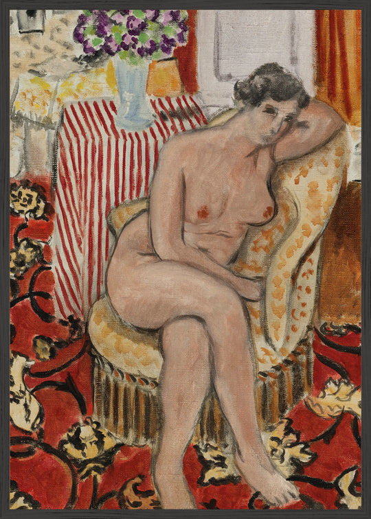 Nu au fauteuil, main gauche sous la tête (1920) Fine Art Baskı