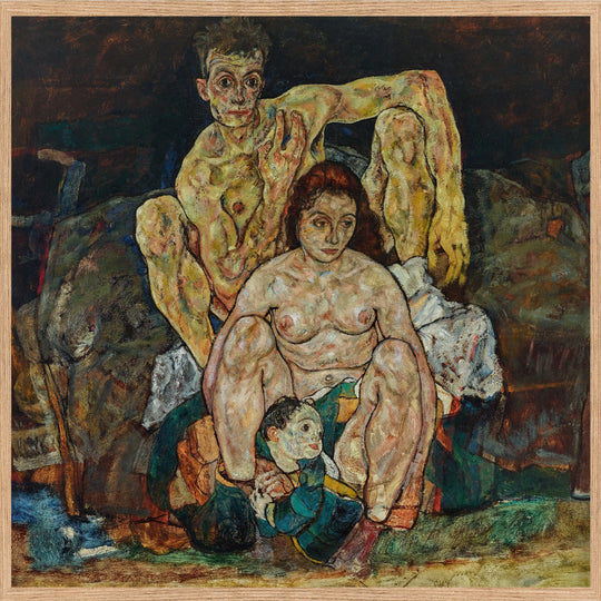 Kauerndes Menschenpaar (Die Familie) (1918) Fine Art Baskı