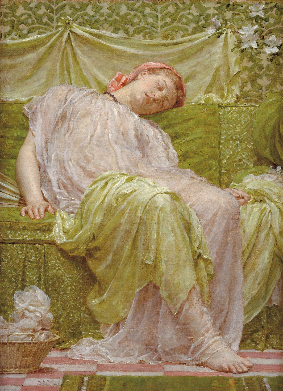 Albert Joseph Moore - A Workbasket (1879)