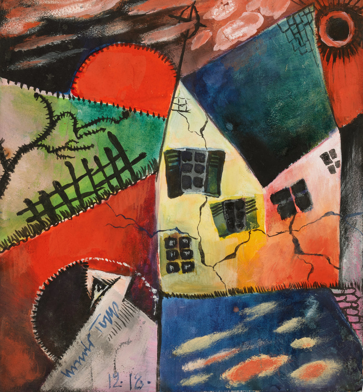 Arnold Topp - Haus mit Windrose (House with Wind Rose) (1918)