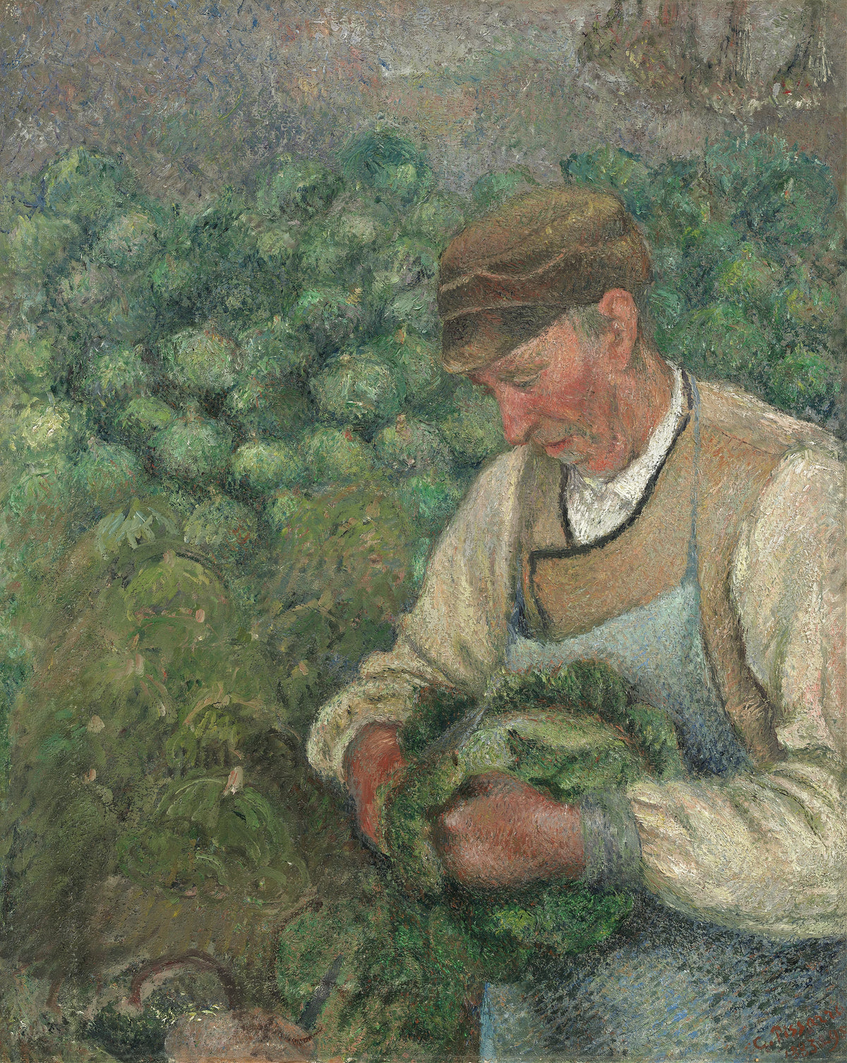 Camille Pissarro - The Gardener - Old Peasant with Cabbage (1883-1895)