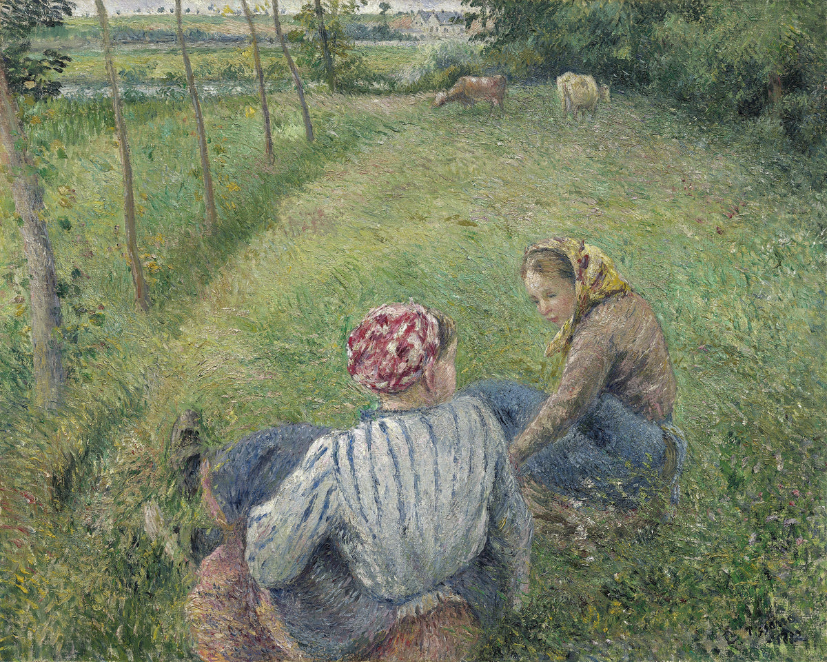 Camille Pissarro - Young Peasant Girls Resting in the Fields near Pontoise (1882)