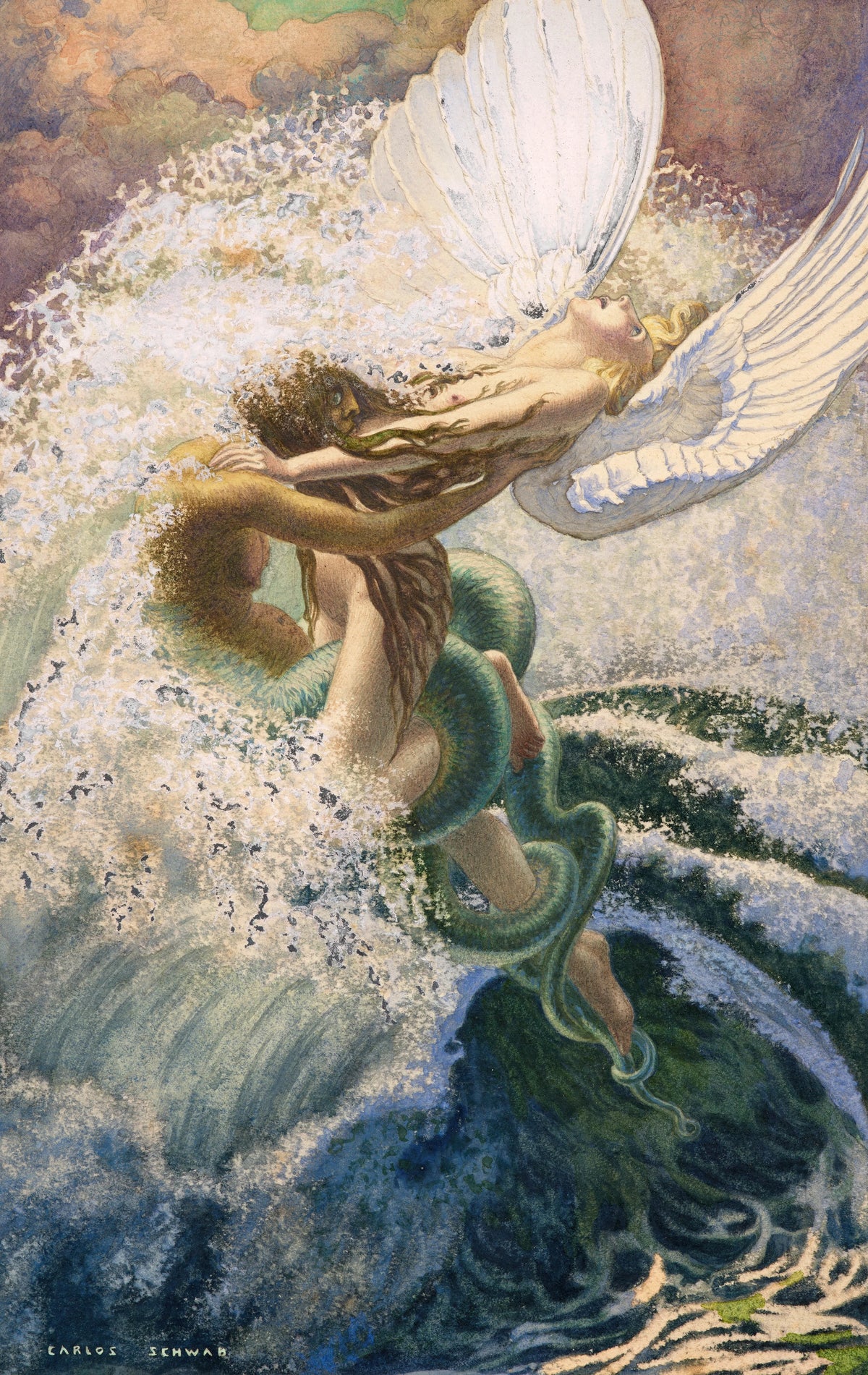 Carlos Schwabe - Spleen and Ideal, illustration for 'The Flowers of Evil'
