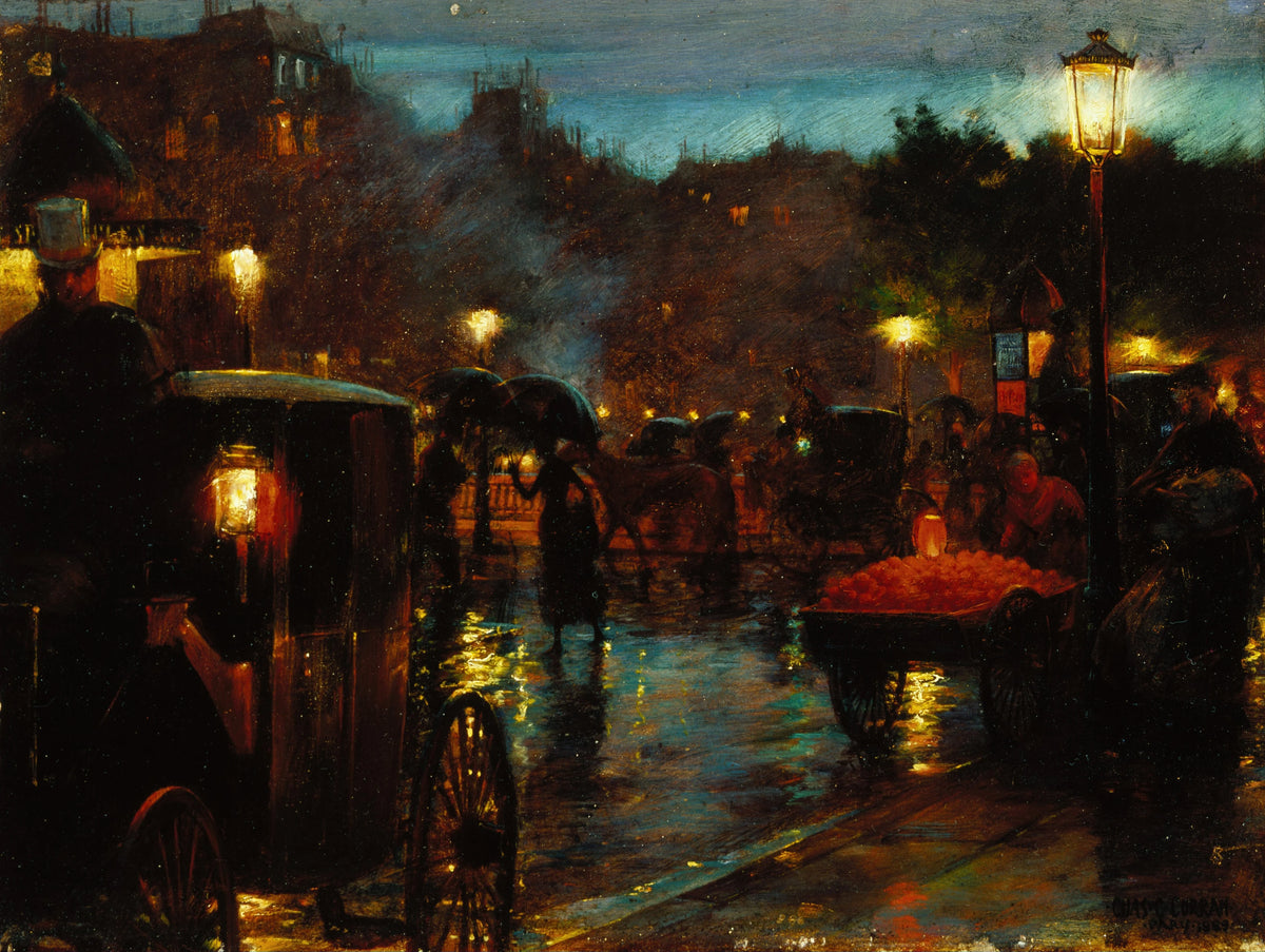 Charles Courtney Curran - Paris at Night (1889)