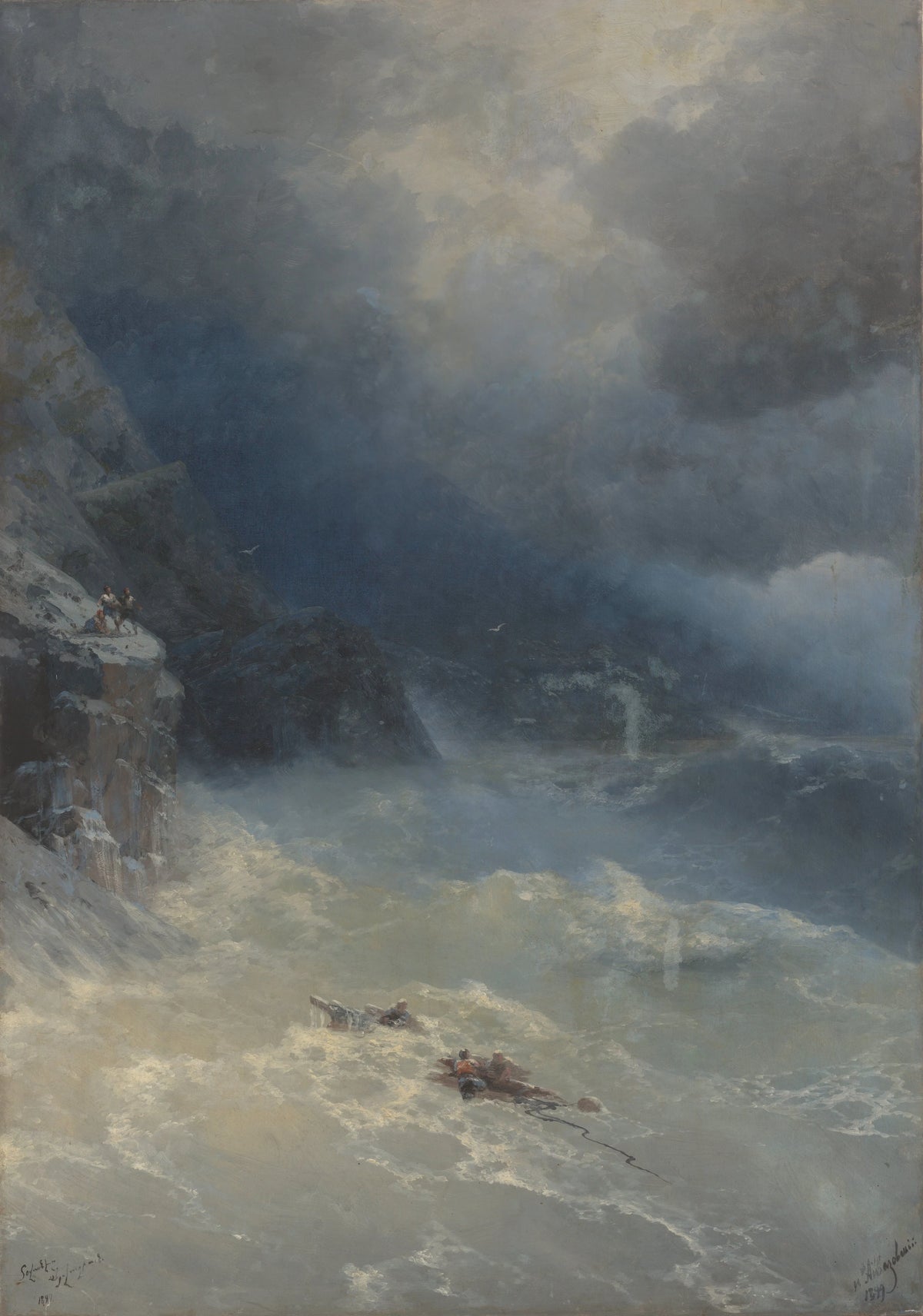 Ivan Konstantinovich Aivazovsky - The storm at Cape Aya (1899)