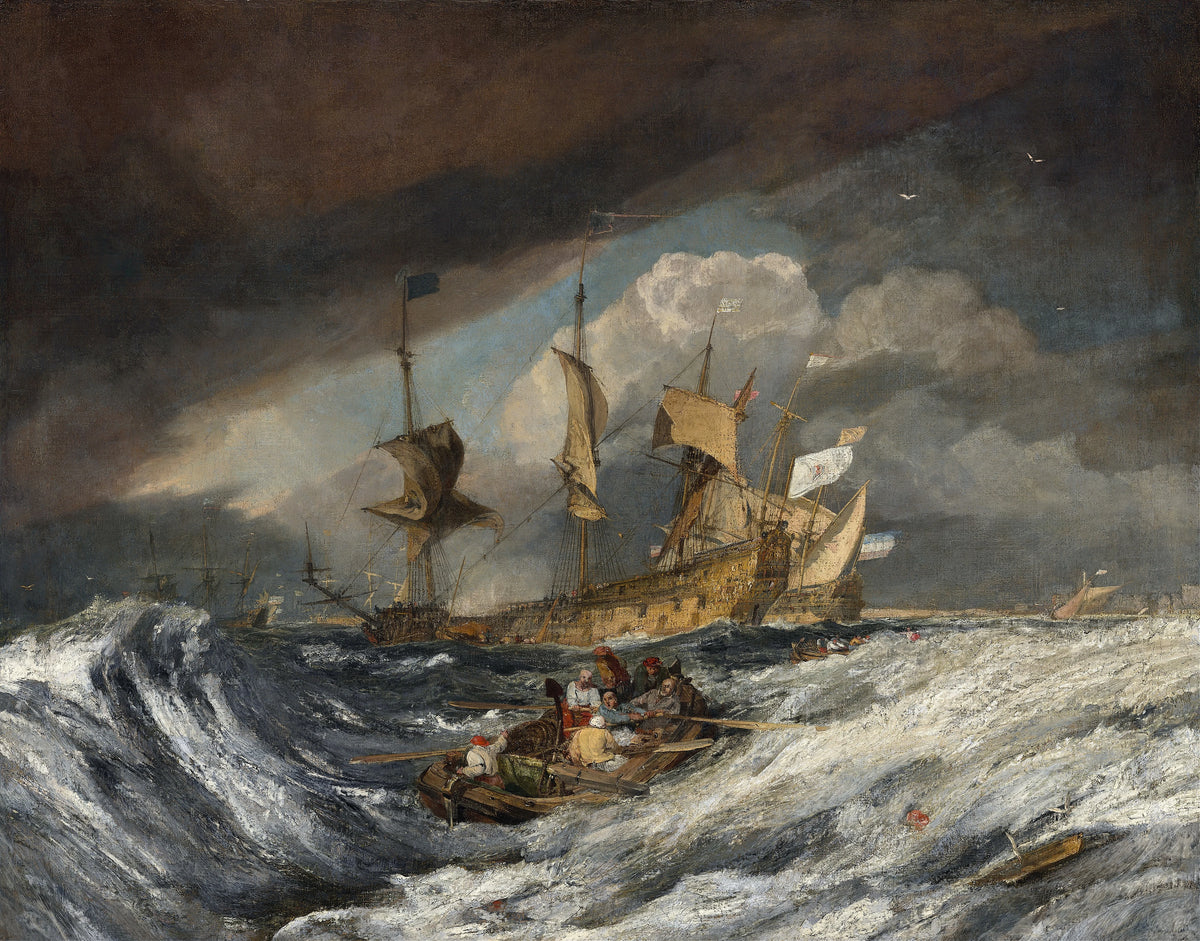 Joseph Mallord William Turner - Boats Carrying Out Anchors to the Dutch Men of War (circa 1804)