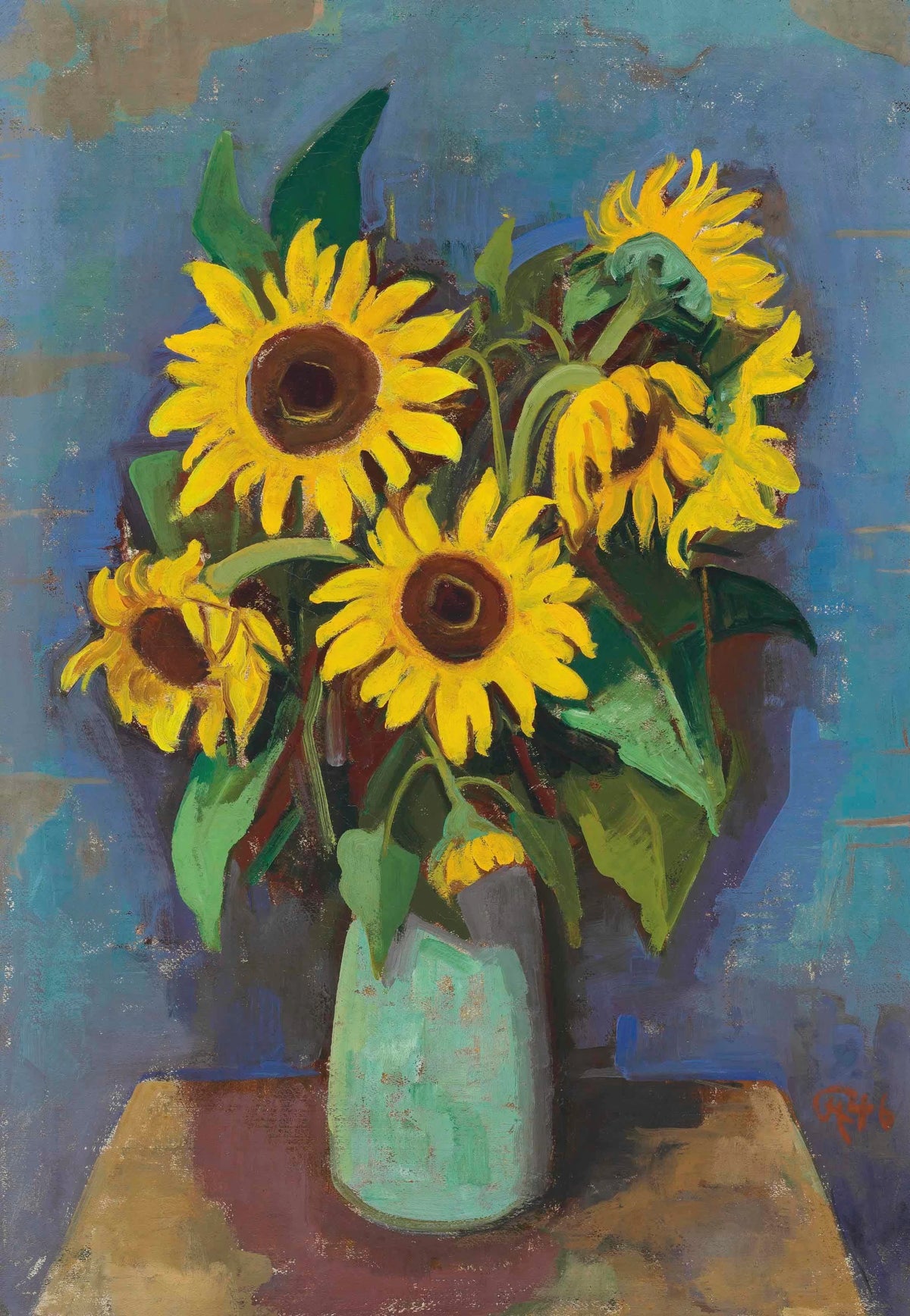 Karl Hofer - Sonnenblumen in Vase (1946)