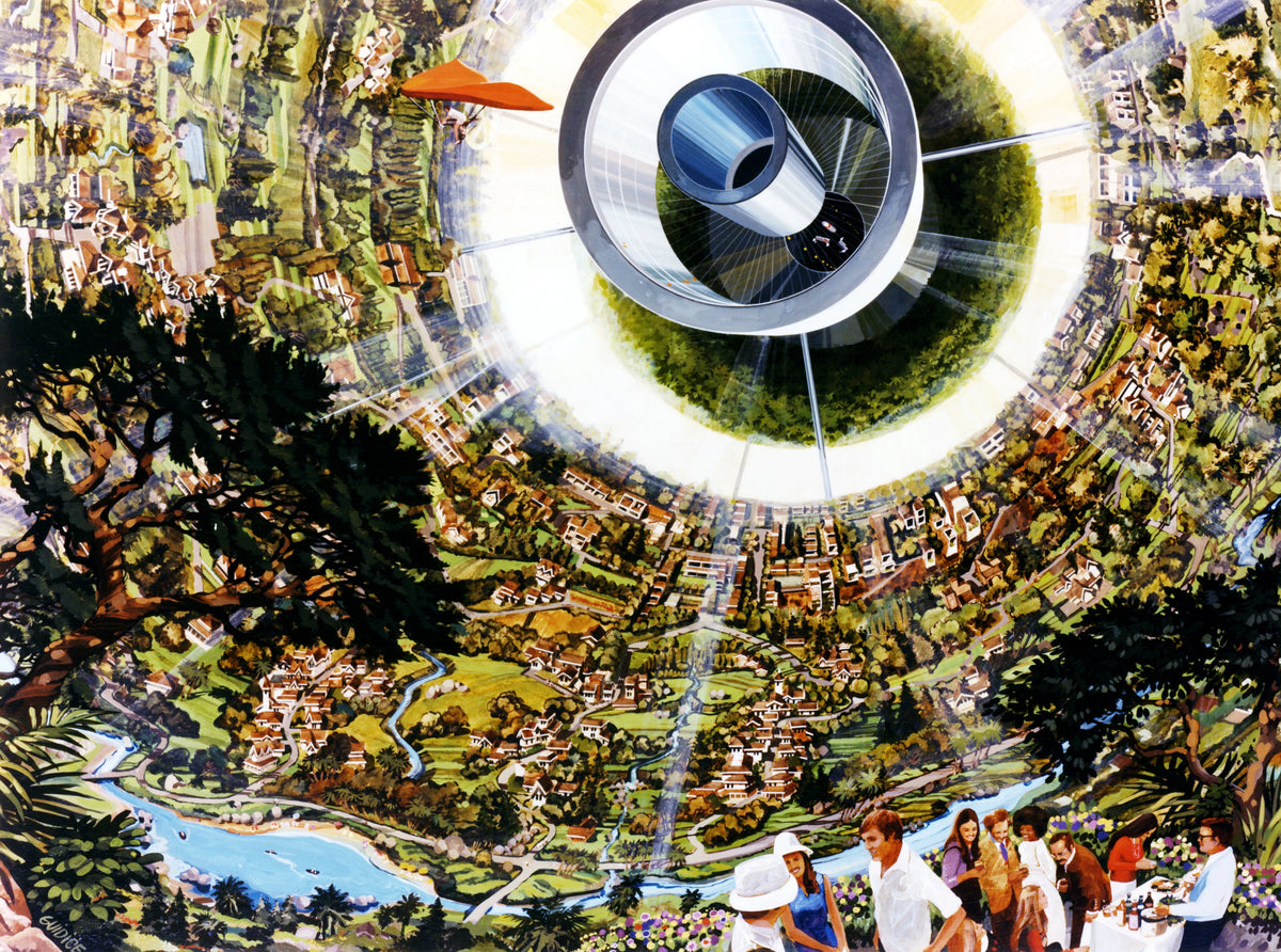 NASA - A colony's interior and human-powered flight