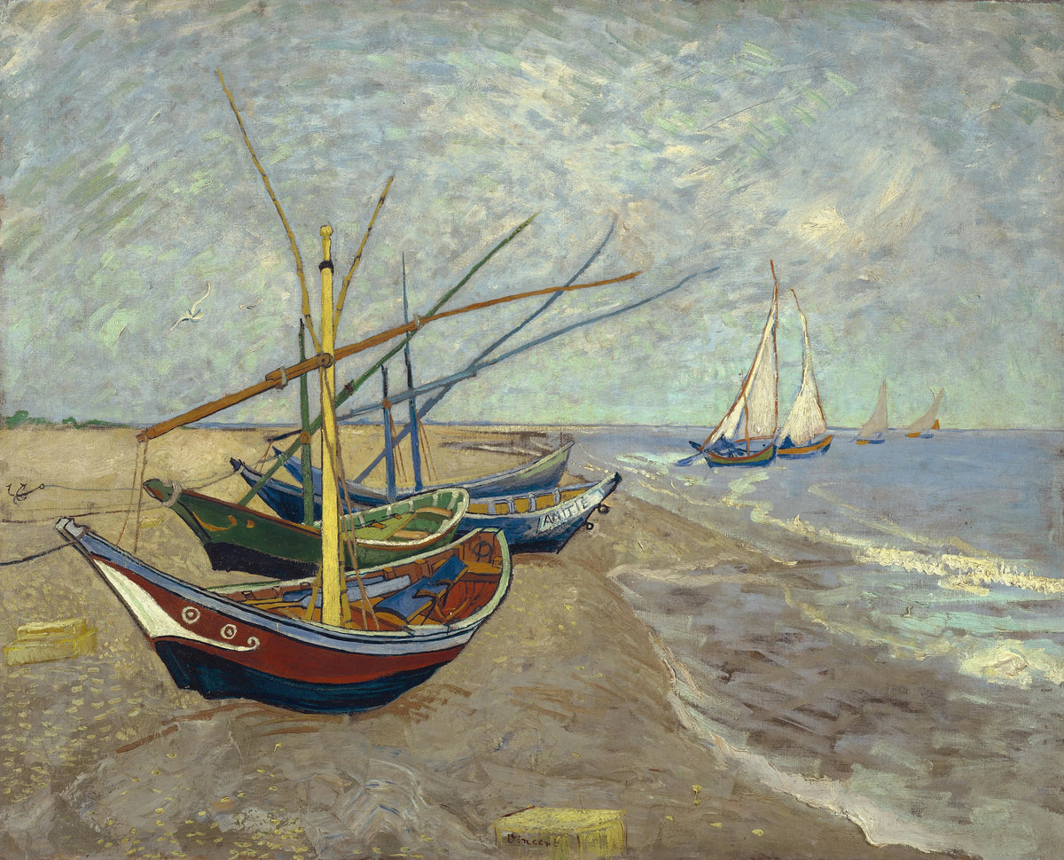 Vincent van Gogh - Fishing boats on the beach at Les Saintes-Maries-de-la-Mer (1888)